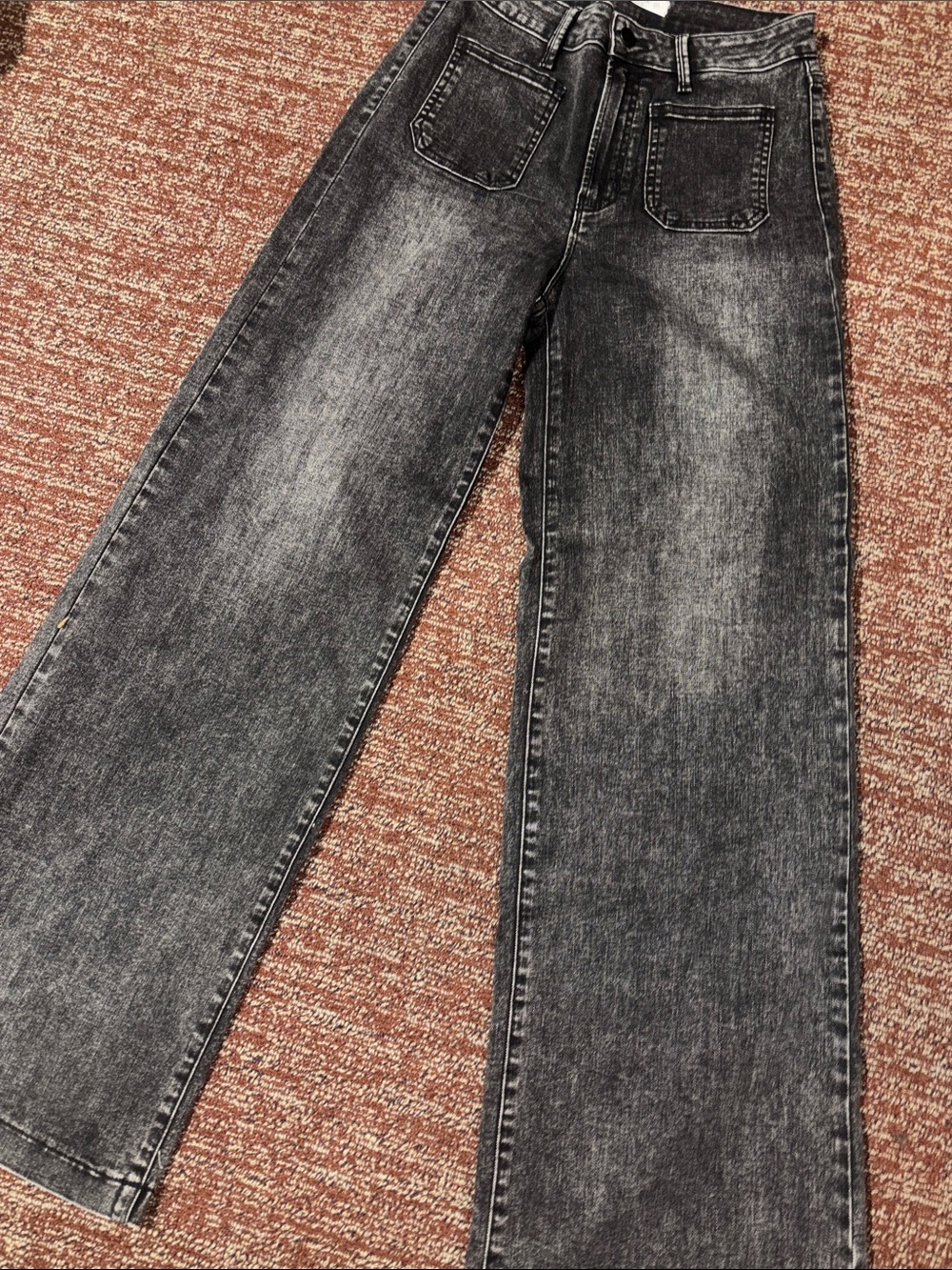 Altrβd state jeans black wide legβ acid wash cropped denim front pocket size 27